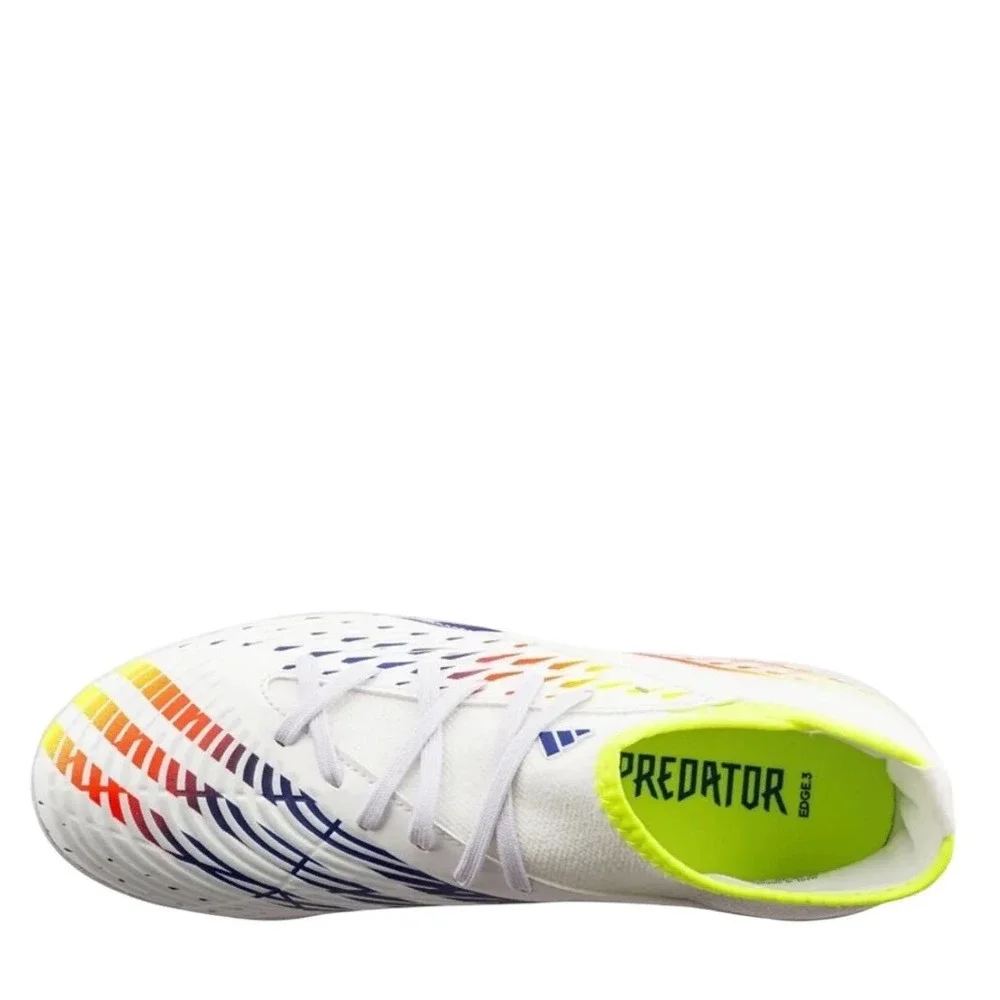 Adidas Predator Edge.3 Indoor Soccer Shoes White Solar Yellow GV8517 Mens 10.5